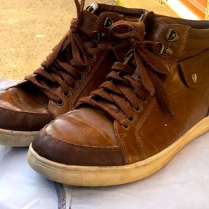 American Eagles Men’s Brown Leather Geffron High Top Sneakers Shoes Size 9.5